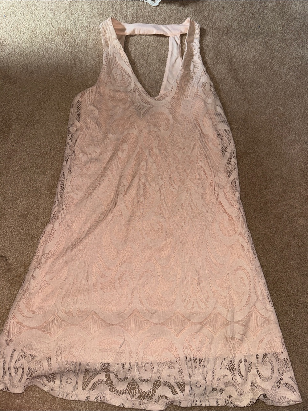 Charlotte Russe Pale Pink Lace Racerback Chemise